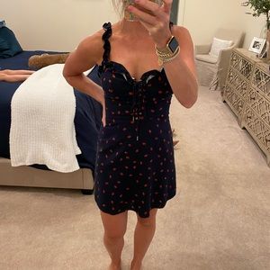 Brand new Finders Keepers navy strawberry dress